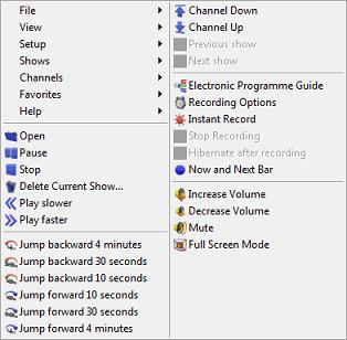 Right click menu